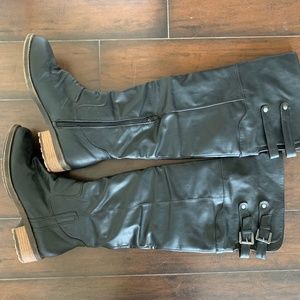 Womens Tall Black Riding Boots Size 8